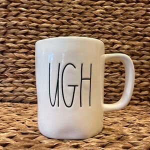 White Ceramic Mug with Black Text